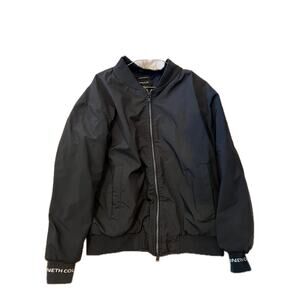 Kenneth Cole Lite Black Bomber Jacket Mens Medium